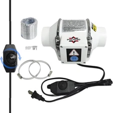 Powerful 3 Inch Inline Duct Ventilation Fan AC Vent Blower Exhaust White