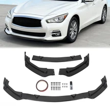 For Infiniti Q50 Premium Base Sedan 14-17 Glossy Black Front Bumper Lip Spoiler