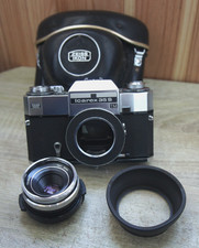 Zeiss Icarex 35s, seltenes "T", Tessarschrauben 2,8/50mm, sehr sauber, funktionsfähig, Tasche.