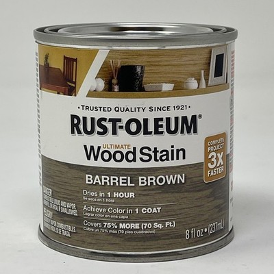 Rust-Oleum Ultimate Wood Stain Barrel Brown 8oz 3X Faster 1-Hour Dry One Coat
