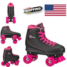 Multi Surface Roller Skates for Women Size 10 Black Pink Quality Urethane Wheels