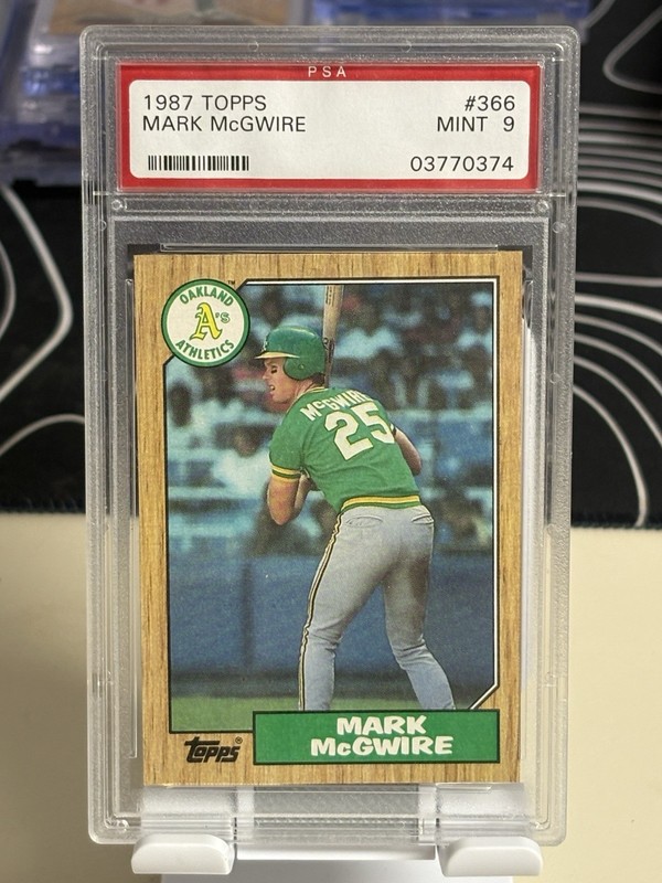 1987 Topps Mark McGwire #366 PSA 9 Oakland Athletics Baseball