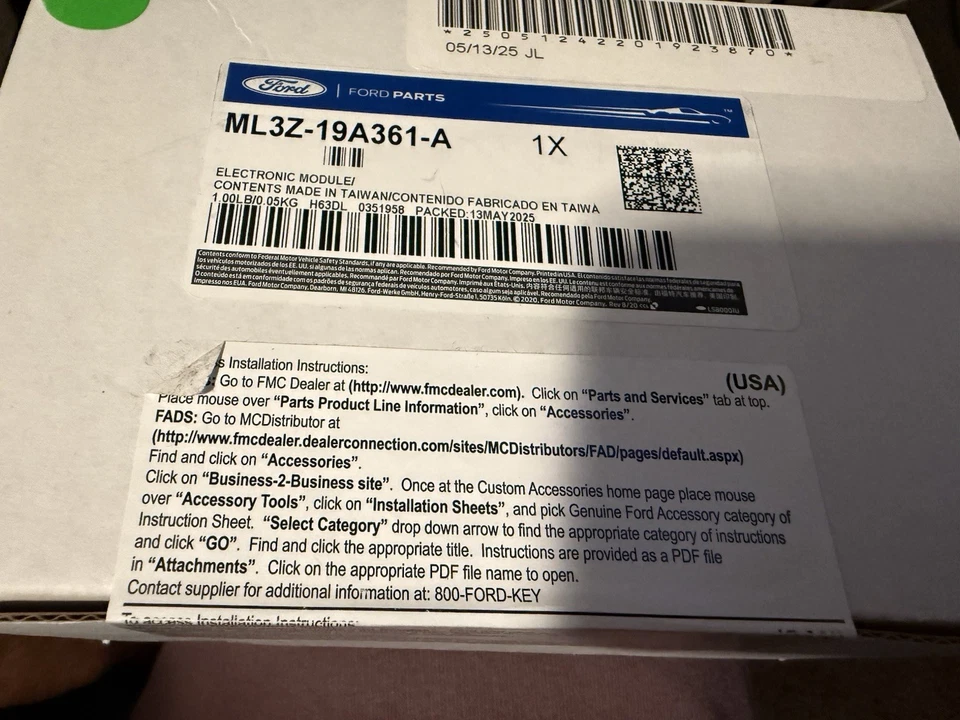 Genuine Ford Ford Perimeter Plus Vehicle Security System ML3Z-19A361-A - Image 2 of 2