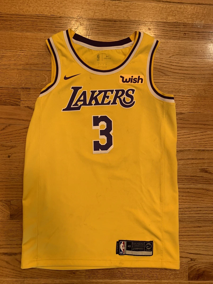 Nike LA Lakers Anthony Davis Icon Swingman Jersey Mens Sz 40 Small WISH  patch