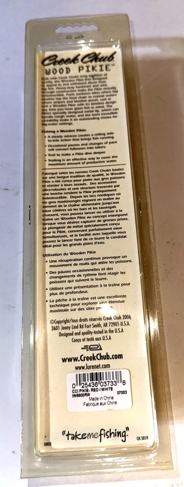 Pikie de madera vintage Creek Chub 7-7/8" rojo/blanco Foto 4 de 4