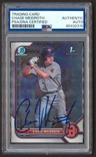 Chase Meidroth Signed 2022 1st Bowman Draft Chrome #BDC-92 Auto PSA/DNA AU
