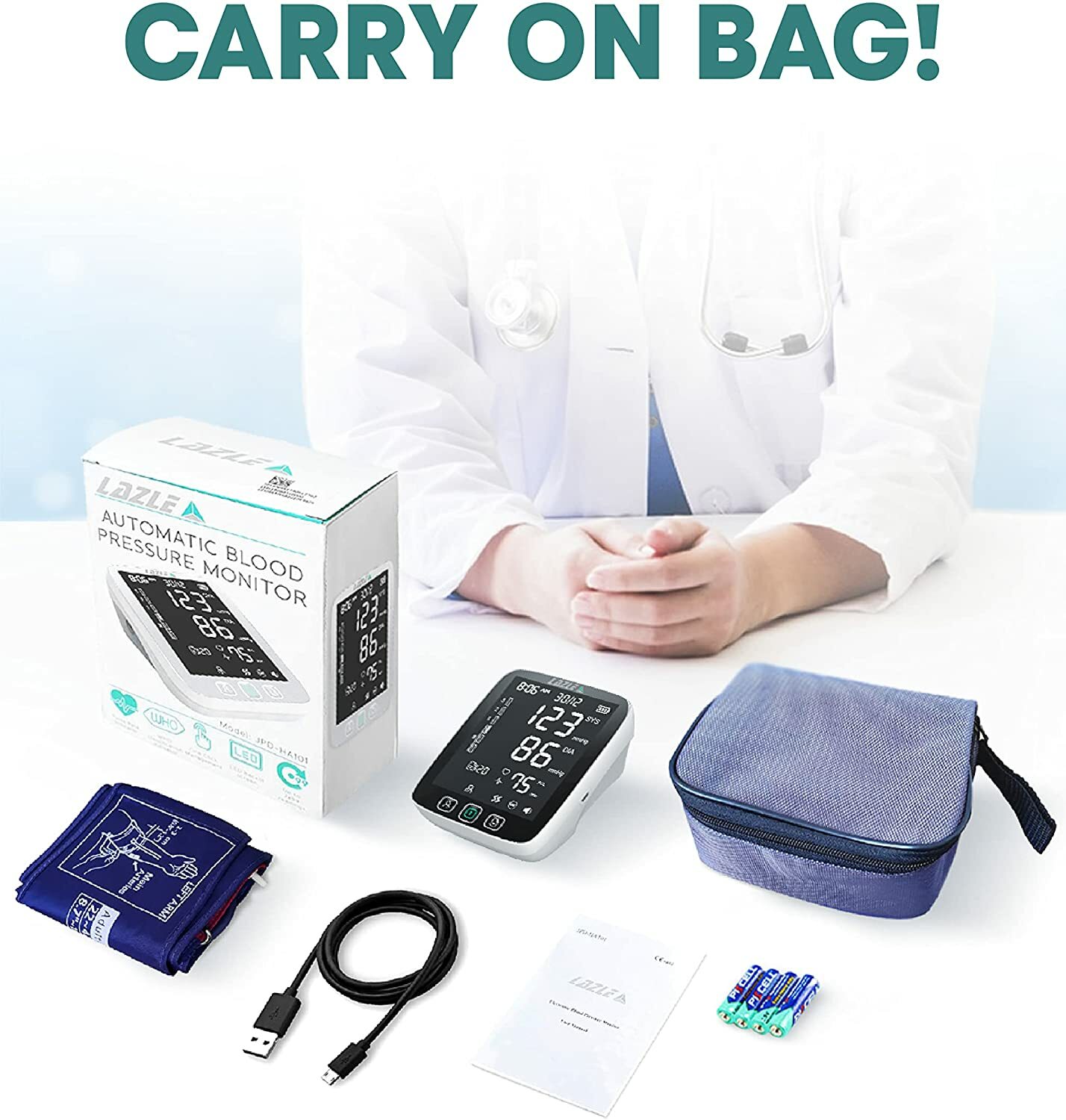 LAZLE Blood Pressure Monitor, Automatic Upper Arm Machine & Accurate