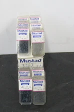 10  BOXES N.3263 SIZE 1  QTY EA PC 100  HOOKS MUSTAD MADE NORWAY  FINE WIRE BLUE