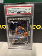 DE'AARON FOX 2017-18 DONRUSS OPTIC THE ROOKIES FAST BREAK HOLO RC #5 PSA 10 i0