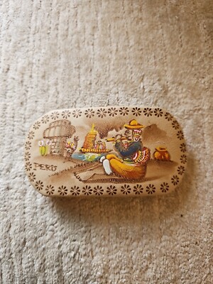 Handpainted Leather Hair Barrettes Hand Painted Leather Hair Barrette: Iridescent Raven With  main image 4