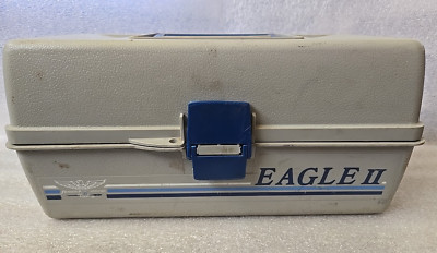 Vintage Fenwick Woodstream Eagle II Tackle Box Grey And Blue