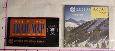 1991/92 COPPER MT SKI RESORT TRAIL MAP & A 19/20 TM TOO  EX+ MINT CONDITION.