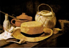 Van Gogh Still Life with Straw Hat And Pipe Classic Painting 16x20 Poster Print