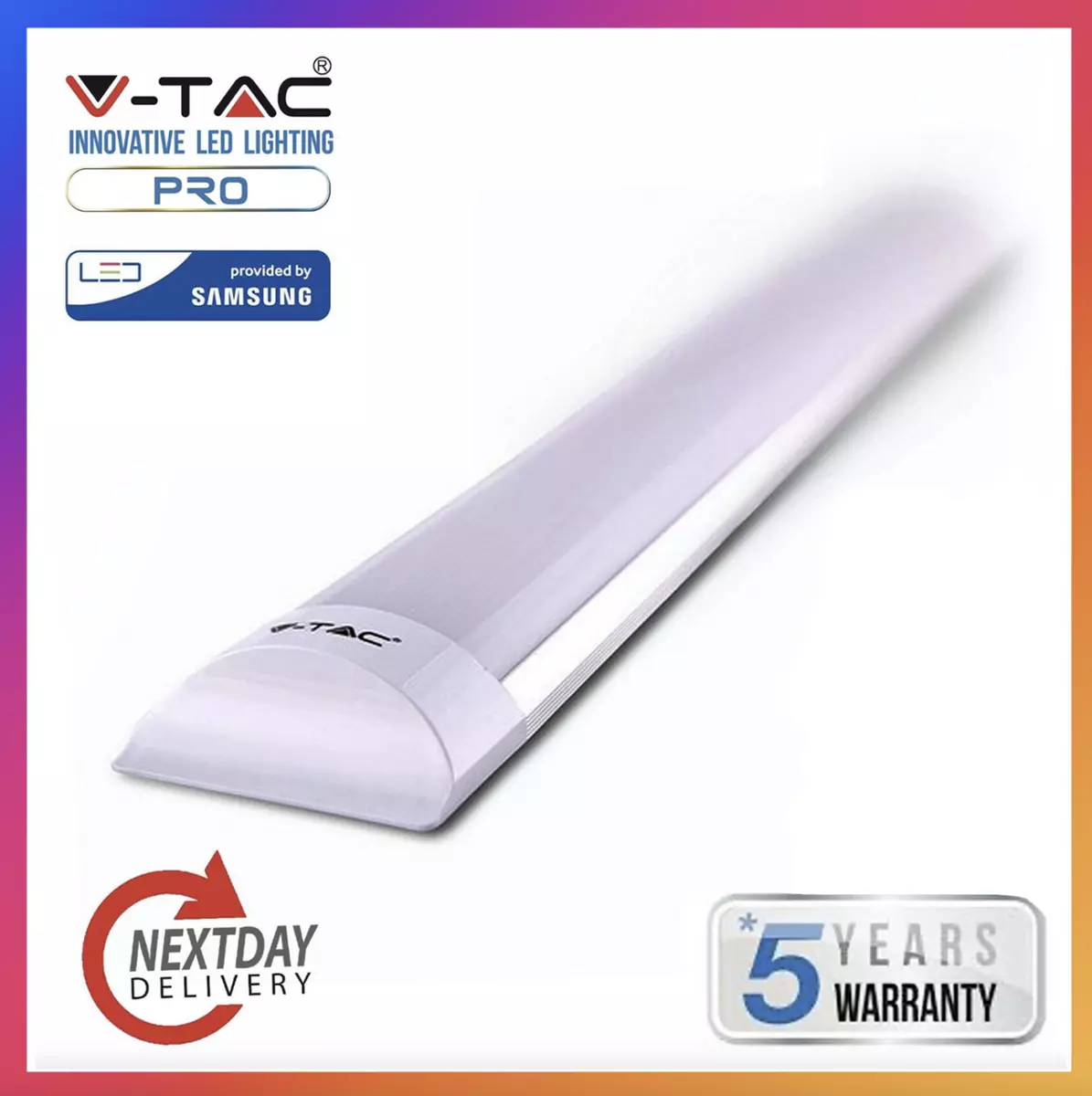 WHITE LED BATTEN SLIM LINE TUBE LIGHT WALL OR CEILING MOUNT 4ft 3000k HIGHLUMENS