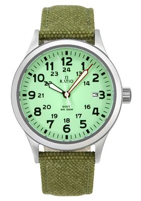 RATIO Quest Herren-Felduhr Saphir-Leinenarmband RTQ021 Lewis- und Clark-Edition - Bild 1 von 4