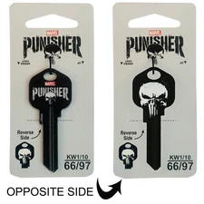 1 NEW MARVEL PUNISHER SKULL LOGO DOUBLE SIDED BLANK HOUSE KEY KW1/10 HILLMAN 66