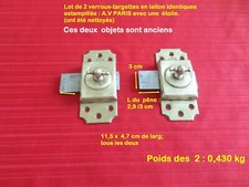 2  ANCIENS VERROUS-TARGETTES LAITON - PORTE-SERVITUDES  clenche-poignée-