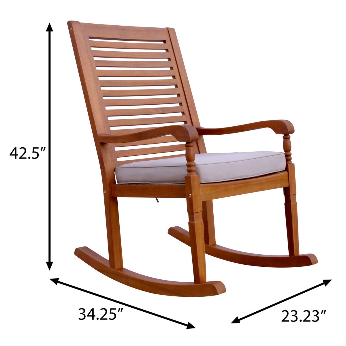 northbeam Nantucket Rocking Chair Natural Color Stain With Grey