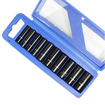 US PRO 10pc Deep Impact Metric Socket Set 3/8"" Drive 10 - 24mm