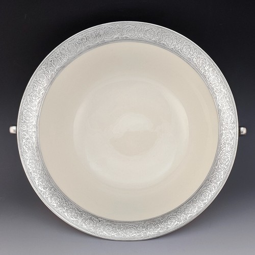 Lenox China Large Sterling Silver Encrusted Round Berry BOWL Serving w/ Handles - Picture 9 of 12