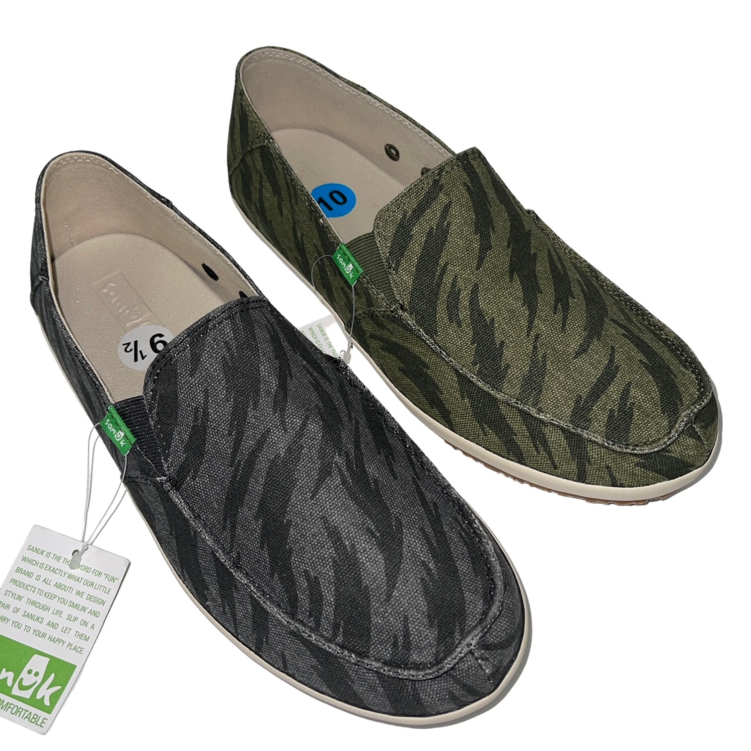 Sanuk Shoes Mens Canvas Washed Beach Loafers Casa Funk Tigerbolt Sidewalk  Surfer | eBay