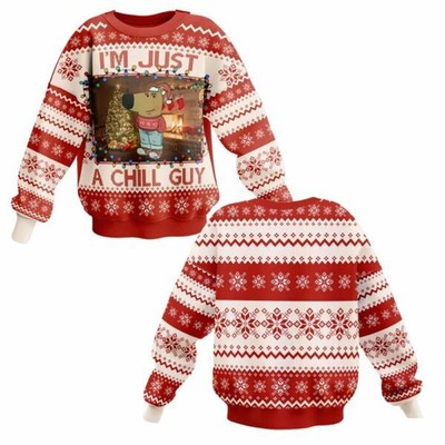 I m Just A Chill Guy Ugly Christmas Sweater BG