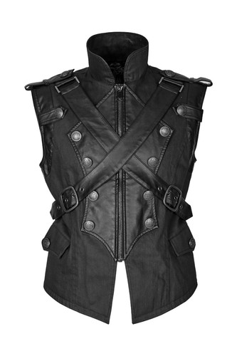 Punk Rave Dracarys Men's Waistcoat Vest Gothic Industrial Military Fetish Y-738 - Imagen 4 de 12