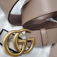 Womens GUCCI Marmont Dusty Pink Leather Belt GG Size 30/32 90cm