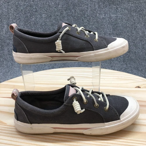 Sperry Top Sider Shoes Womens 8 Pier Wave Sneakers Blue Canvas Low STS85891