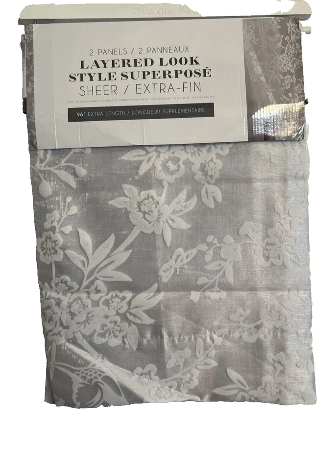 Paneles de cortina transparentes en capas Duck River, 2 paneles, 74" x 96" Foto 3 de 3