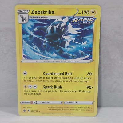 Zebstrika 51/198 Chilling Reign Regular Rare Pokemon Card Pokémon