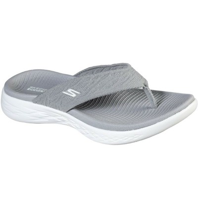 skechers flip flops grey