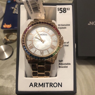 Armitron 75/5592 Women's Rose Gold-Tone Water Resistant Bracelet Watch 