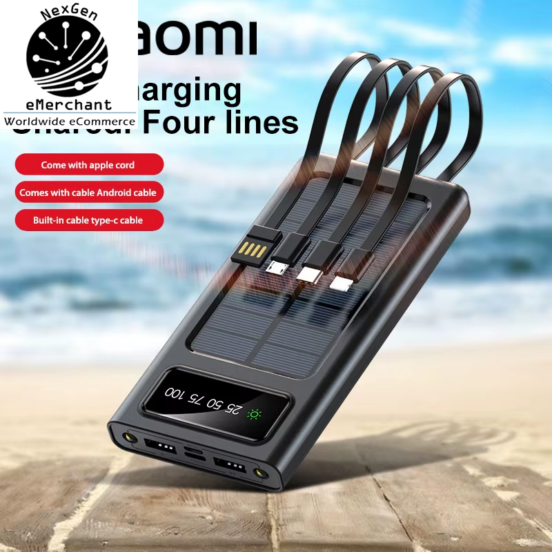 Xiaomi 200K mAh Solar Power Bank with Fast Dual USB Charging-image