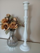 Lampenfuß weiß Holz für Tischlampe  H45cm Landhaus E27 Landhaus Shabby Chic