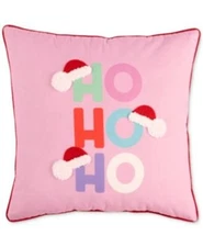 Lush Decor Ho Ho Ho Decorative Pillow 20x20 Pink