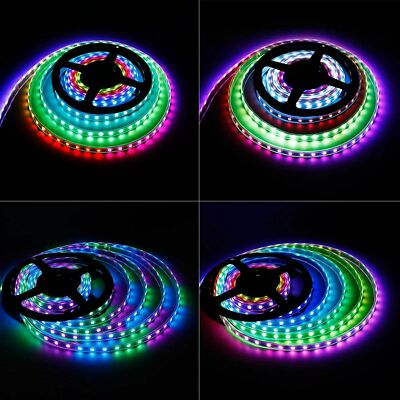 5050 WS2811 RGB LED Strip Light Multi Color 12V 5M 150 LED 300 LED Dream Color