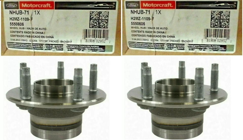 (Lote de 2) Conjunto de cojinete de rueda y buje trasero MOTORCRAFT NHUB-71, NHUB71 Foto 2 de 4