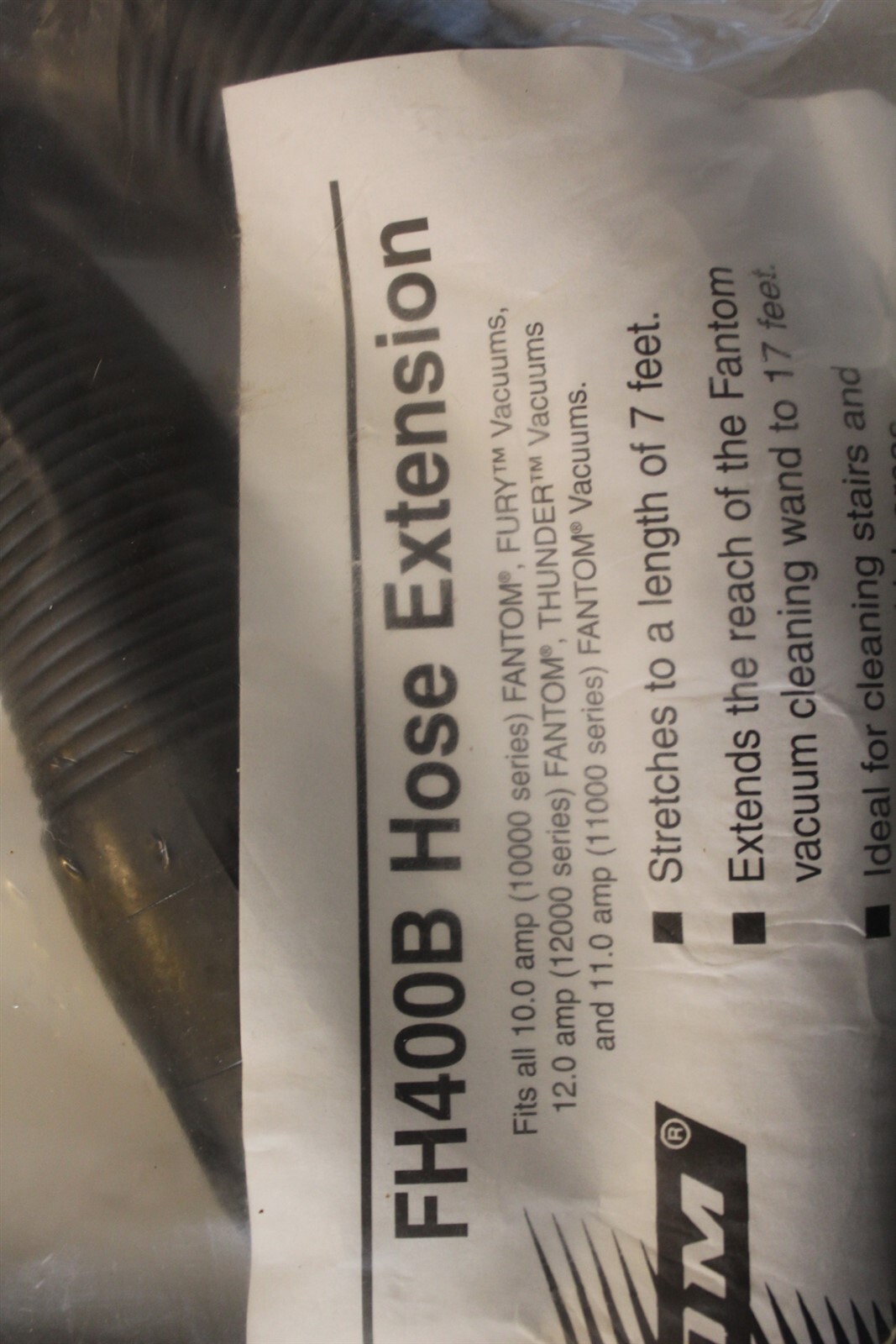 Replacement Hose Extension For Fantom Vacuums #FH400B 7' Part #71457-2
