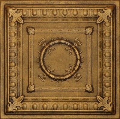 Decorative Faux Ceiling Tiles Styrofoam Glue UP - R47AG Antique Gold On SALE