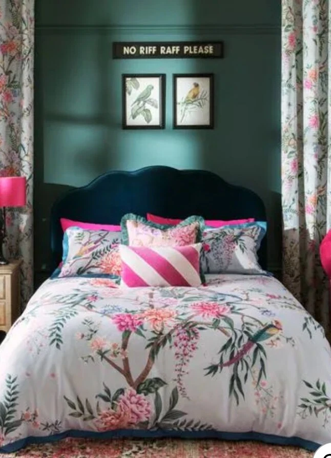 Oriental Floral Set Pure Cotton Set 3 Piece Duvet Set - Image 4 of 4