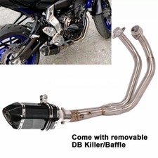 Silenciador de tubo delantero sistema de escape completo para Yamaha MT07 FZ07 XSR700 2014-2020