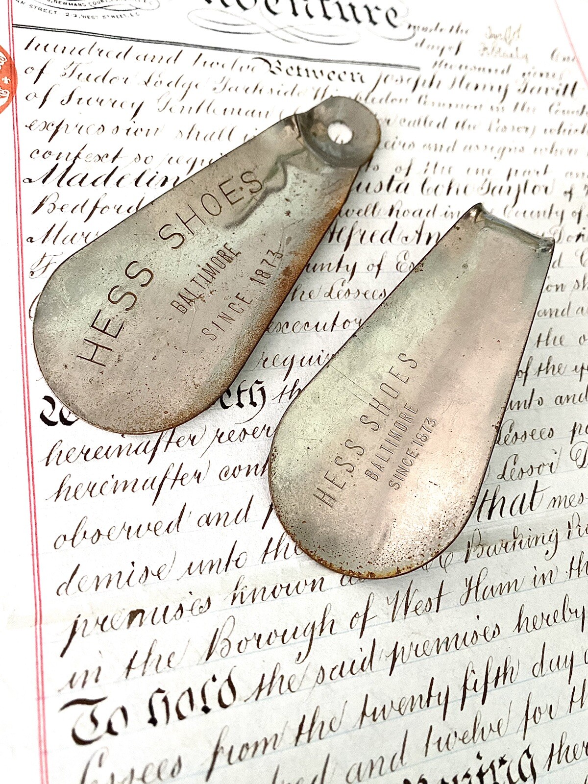 Vintage Metal Advertising Hess Shoes Baltimore Shoe Horns(2) eBay