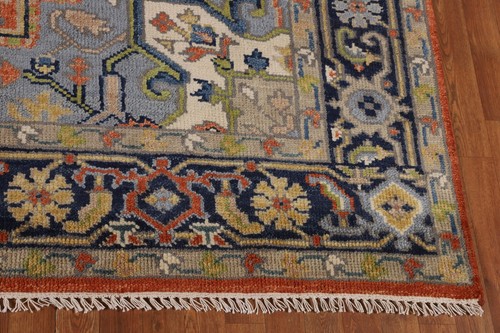 Classic Luxury Hand-Knotted Heriz Serapi Indian Area Rug for Living Room 8x10 ft - Picture 5 of 18