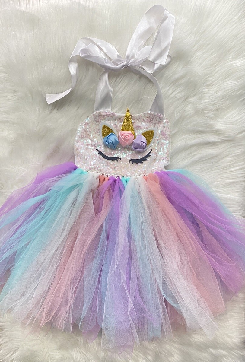 open lace back dress Sequin Unicorn Dress Set main image 1