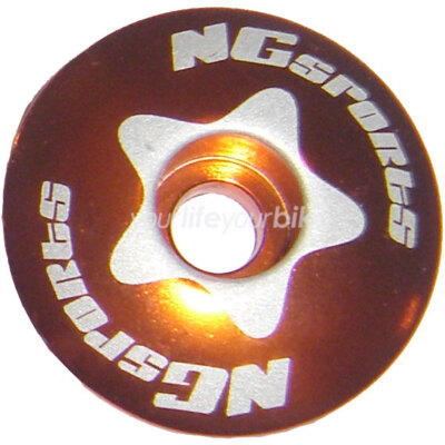 NG SPORTS AL ABDECK KAPPE 1 1/8'' A-HEAD STEUERSATZ FAHRRAD VORBAU DECKEL ORANGE