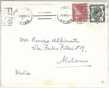 27173 - GREECE  - POSTAL HISTORY -  COVER: 1954 -  MITHOLOGY 