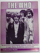 The WHO Fabulous Music 1965 UK ORG Songbook MOD Townsend Daltrey Moon Entwhistle