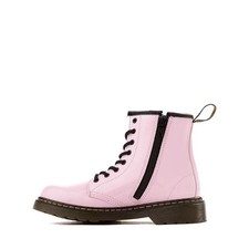 Stivali stringati bambino Dr Martens rosa vernice zip taglia giovane