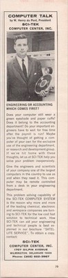 Sci-Tek Computer Center 1967 Vintage Print Ad Engineering Accounting